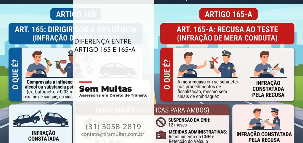 Diferença entre Artigo 165 e 165-A